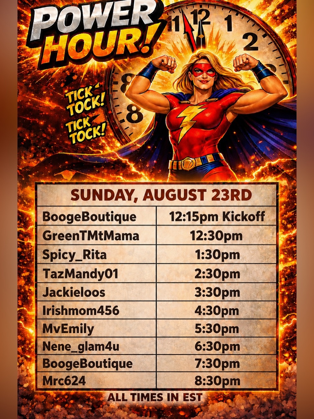 Power Hour Train with Friends - Sunday, August 23